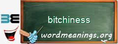 WordMeaning blackboard for bitchiness